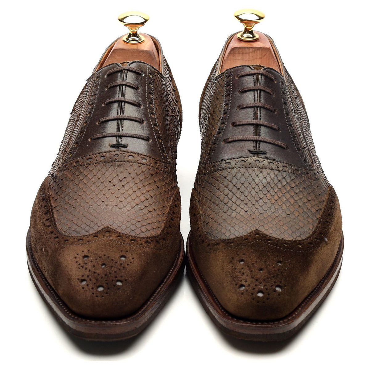 &#39;Vendome&#39; Bi-Material Brown Leather Suede Oxford Brogues UK 9 E
