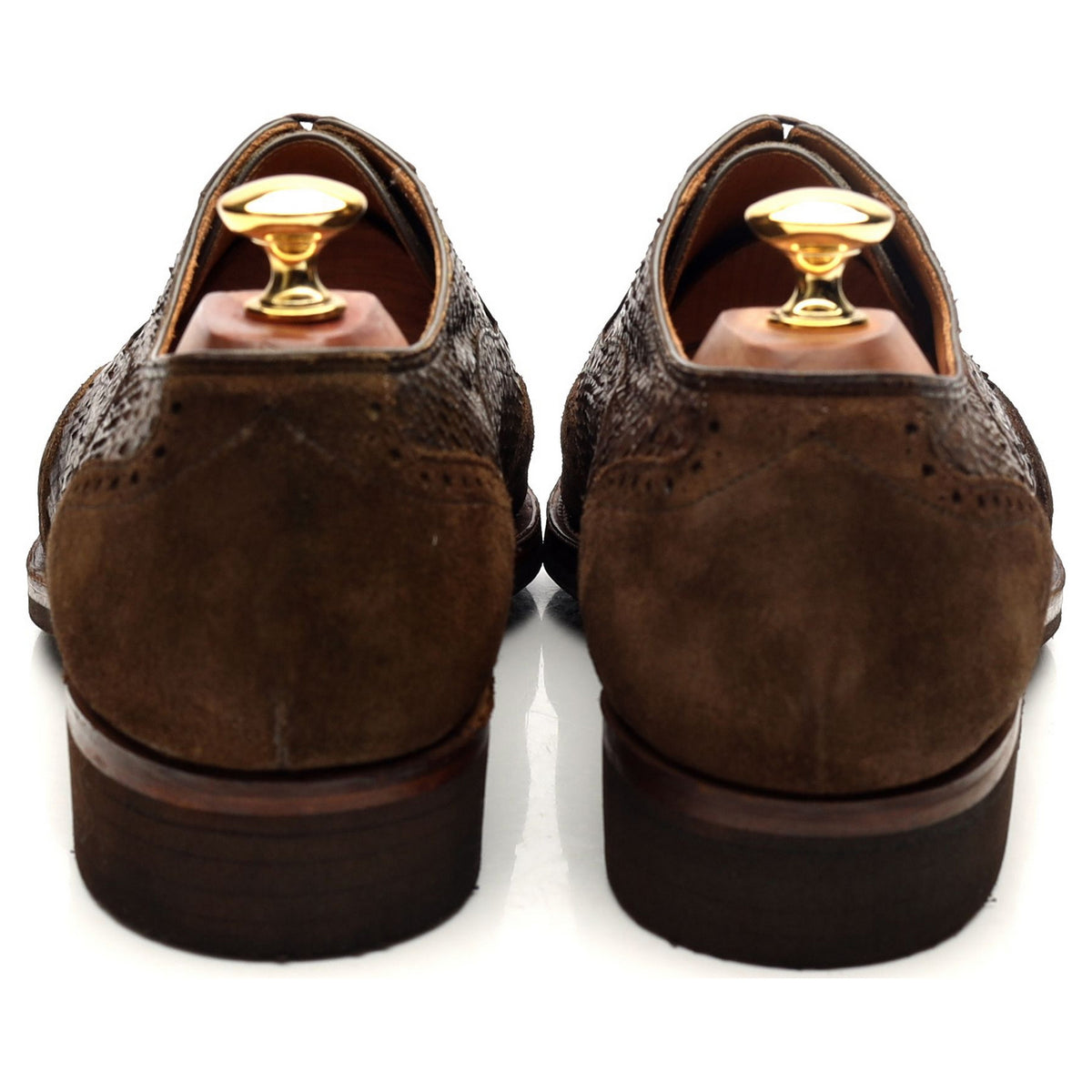 &#39;Vendome&#39; Bi-Material Brown Leather Suede Oxford Brogues UK 9 E
