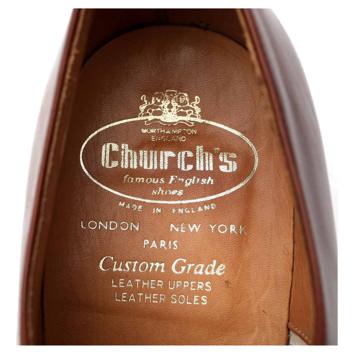 &#39;Consul&#39; Tan Brown Leather Oxford UK 8.5 E