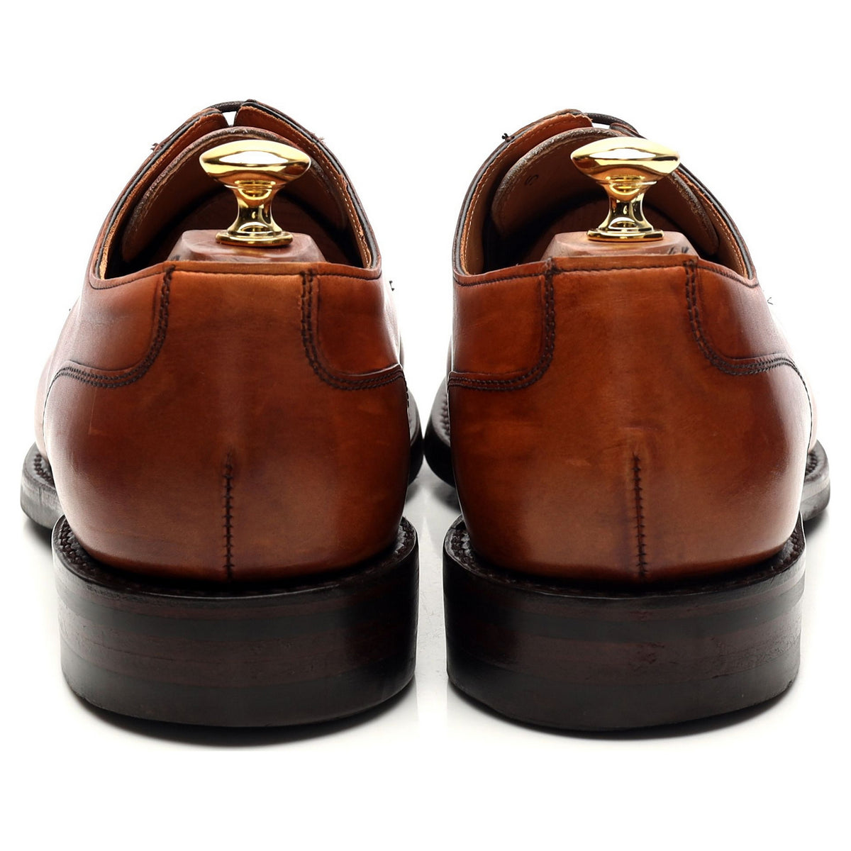 &#39;Chiswick&#39; Tan Brown Leather Derby Split Toe UK 9 F