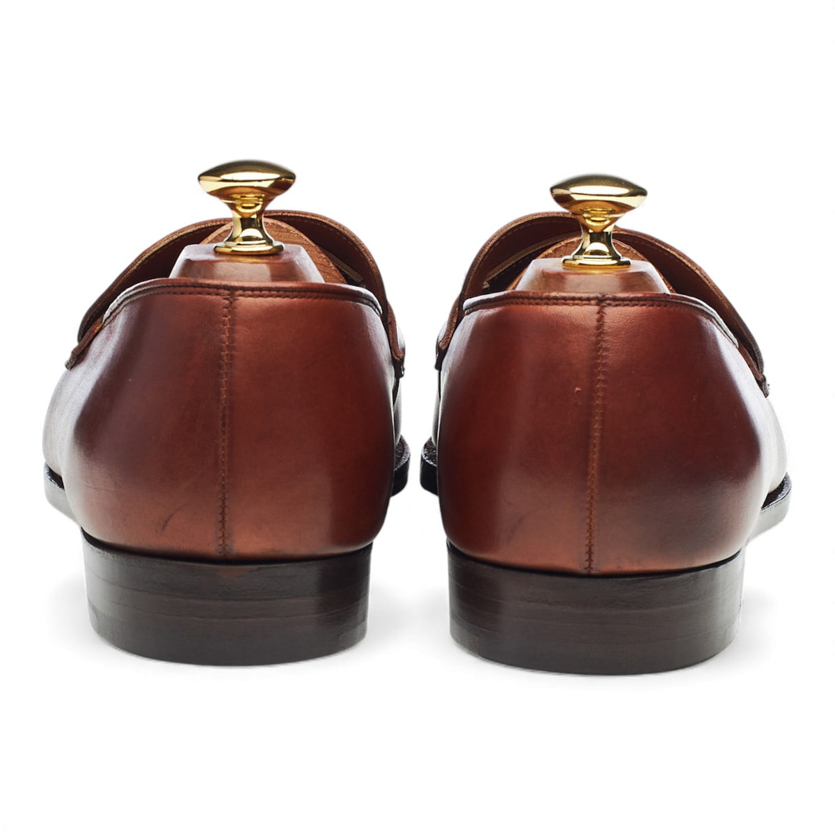 New & Lingwood Tan Brown Leather Butterfly Loafers UK 9.5 E