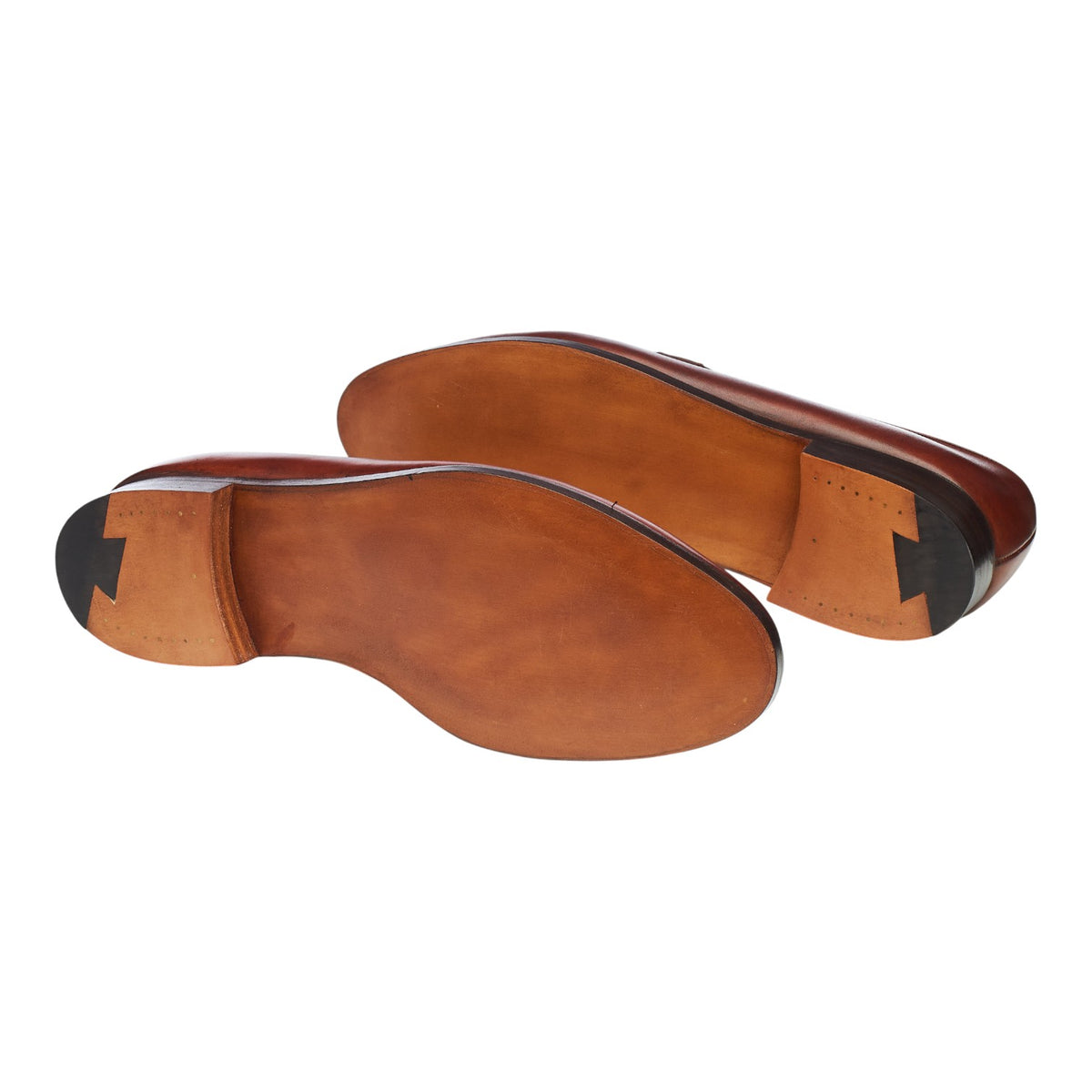 New & Lingwood Tan Brown Leather Butterfly Loafers UK 9.5 E