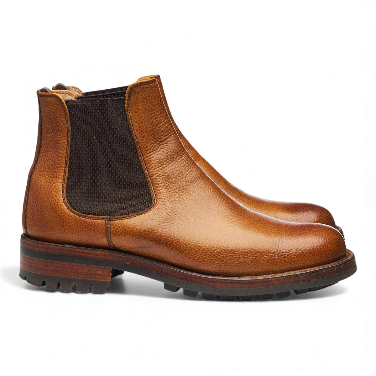 'Ribble' Tan Brown Leather Veldtschoen Chelsea Boots UK 6 F