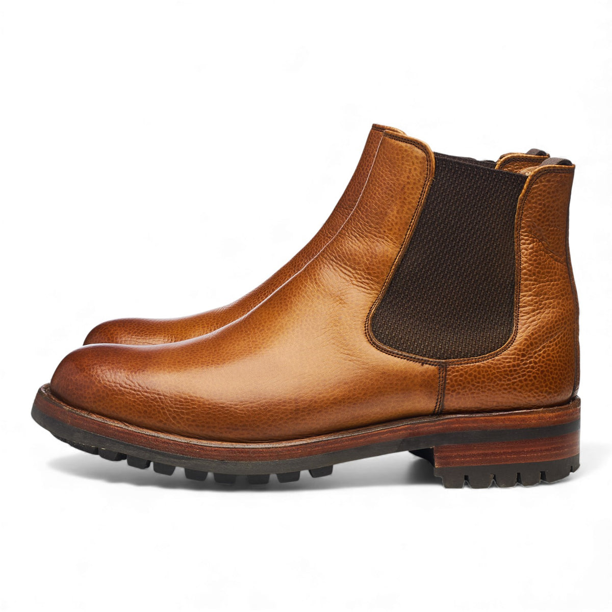 'Ribble' Tan Brown Leather Veldtschoen Chelsea Boots UK 6 F