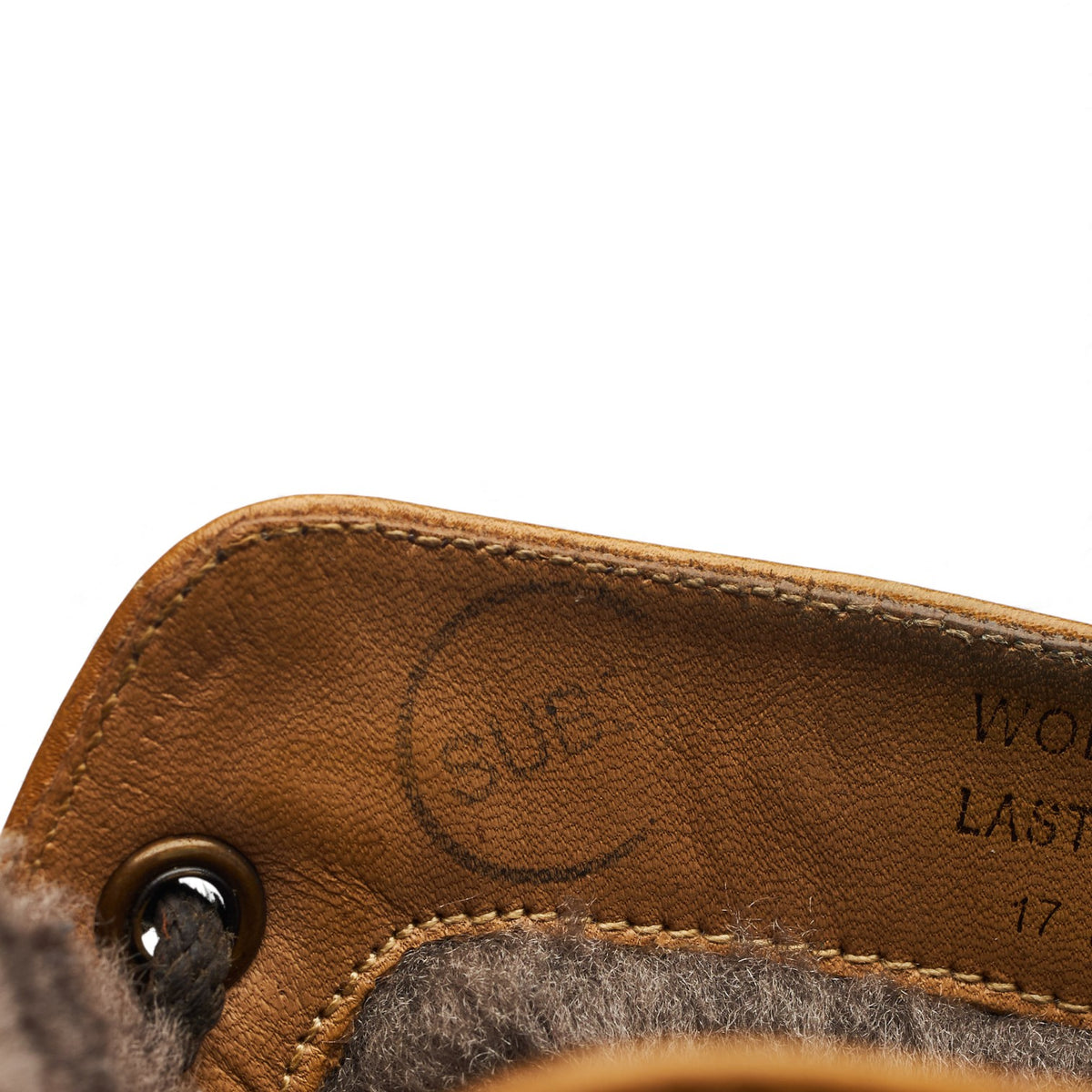 1880 'Wolf' Tan Brown Leather Sheepskin Brogue Boots UK 6 F