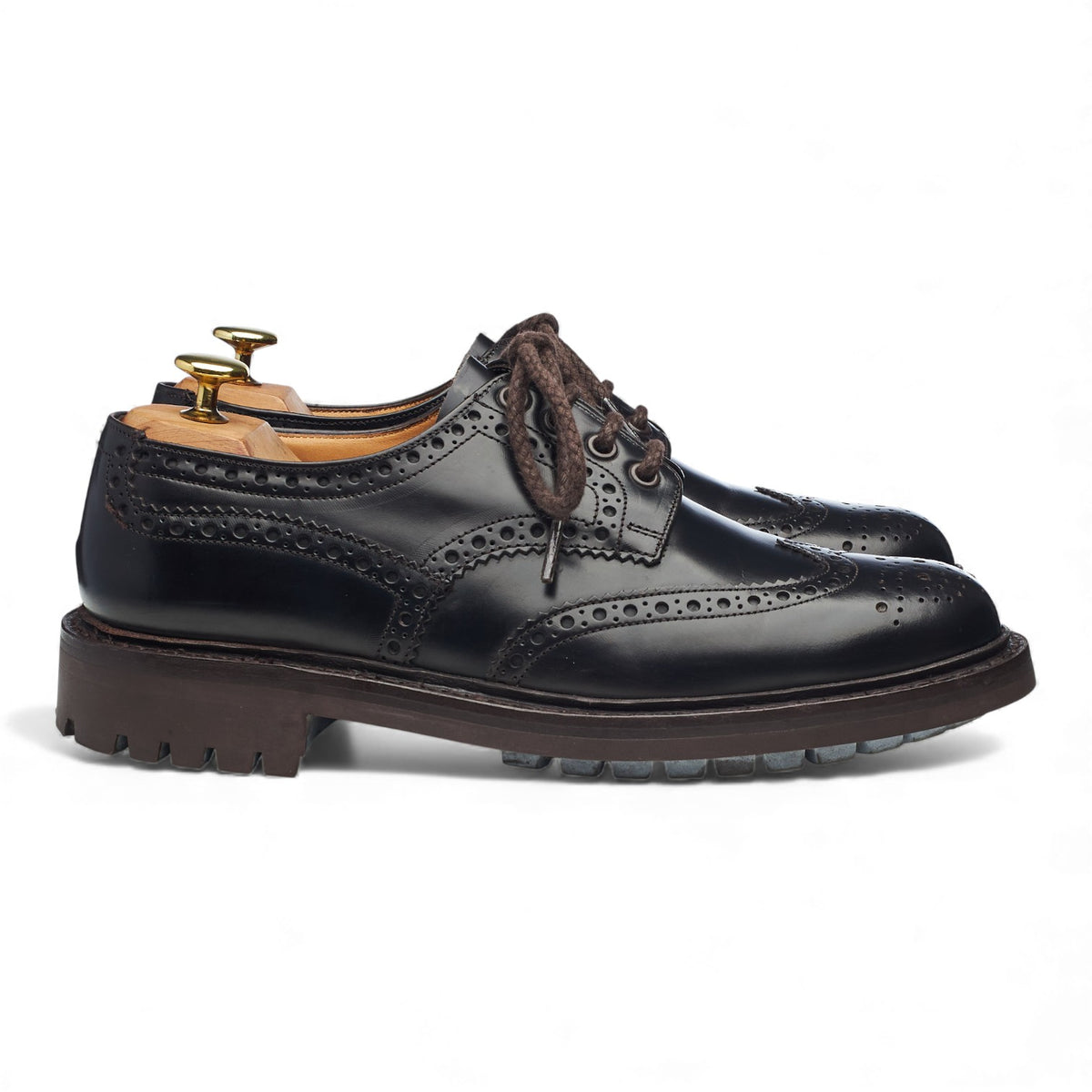 'McPherson' Dark Brown Leather Derby Brogues UK 8 G