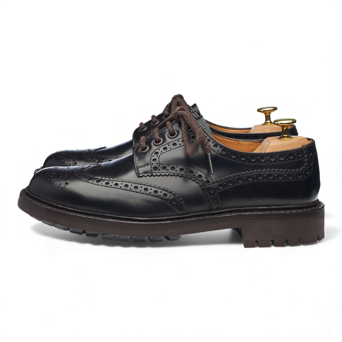 'McPherson' Dark Brown Leather Derby Brogues UK 8 G