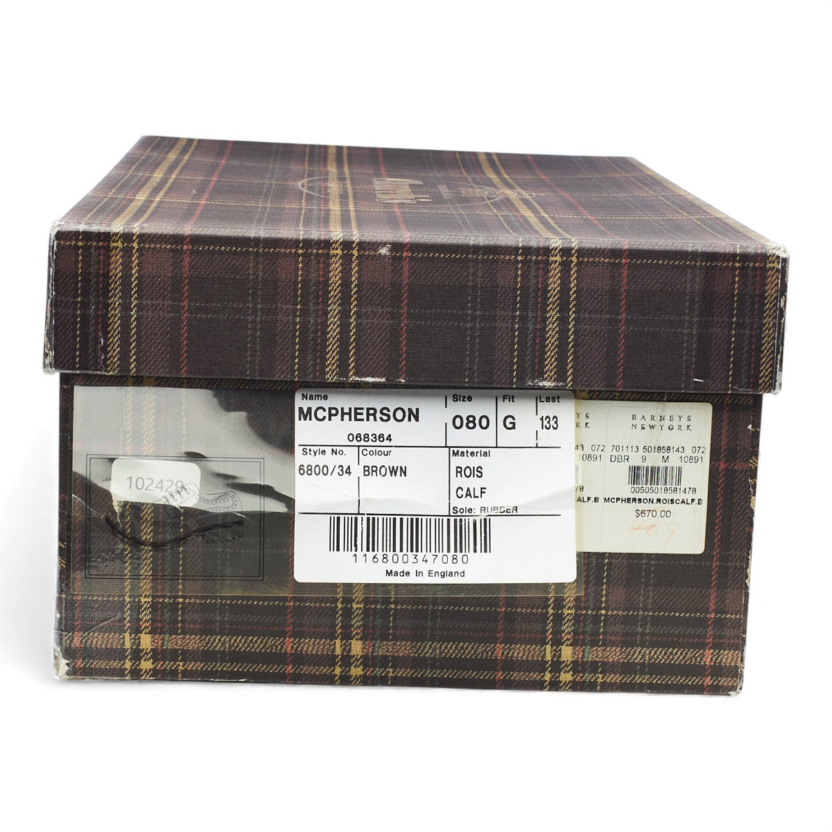 'McPherson' Dark Brown Leather Derby Brogues UK 8 G