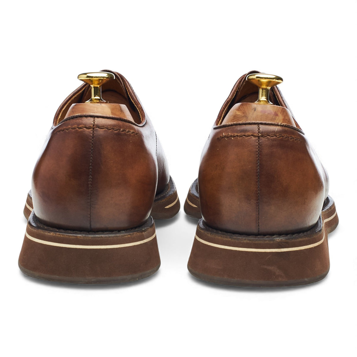 'Alessio Padova' Brown Patina Leather Wholecut Oxford UK 8.5