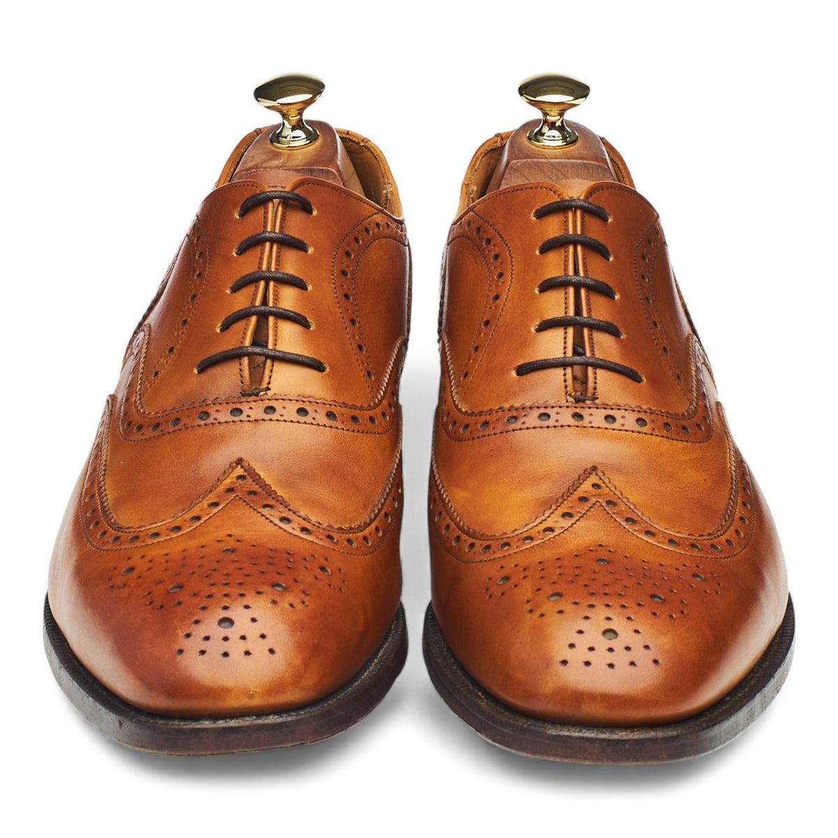 'Dartmouth' Tan Brown Leather Oxford Brogues UK 10 F