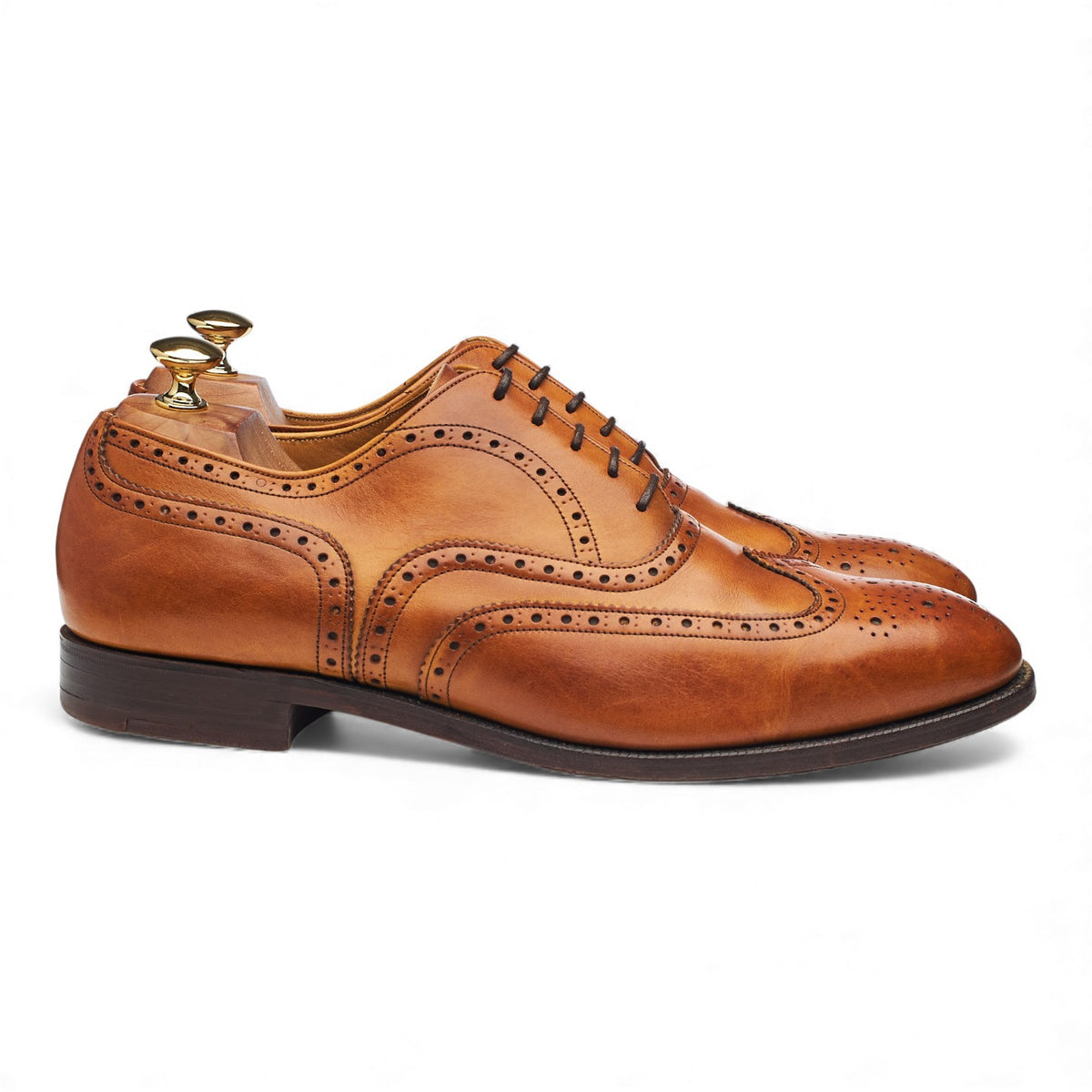 'Dartmouth' Tan Brown Leather Oxford Brogues UK 10 F