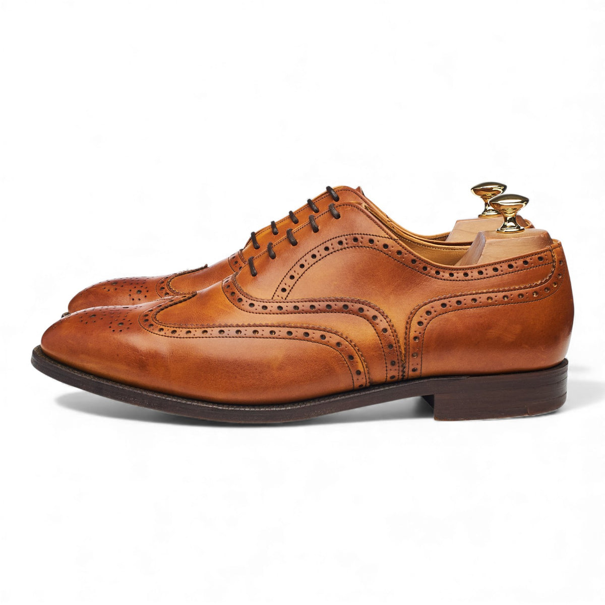 'Dartmouth' Tan Brown Leather Oxford Brogues UK 10 F