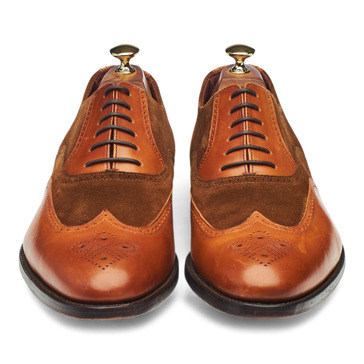 Charles Tyrwhitt 'Wolseley' Tan Brown Leather Suede Spectator Brogues UK 10 F