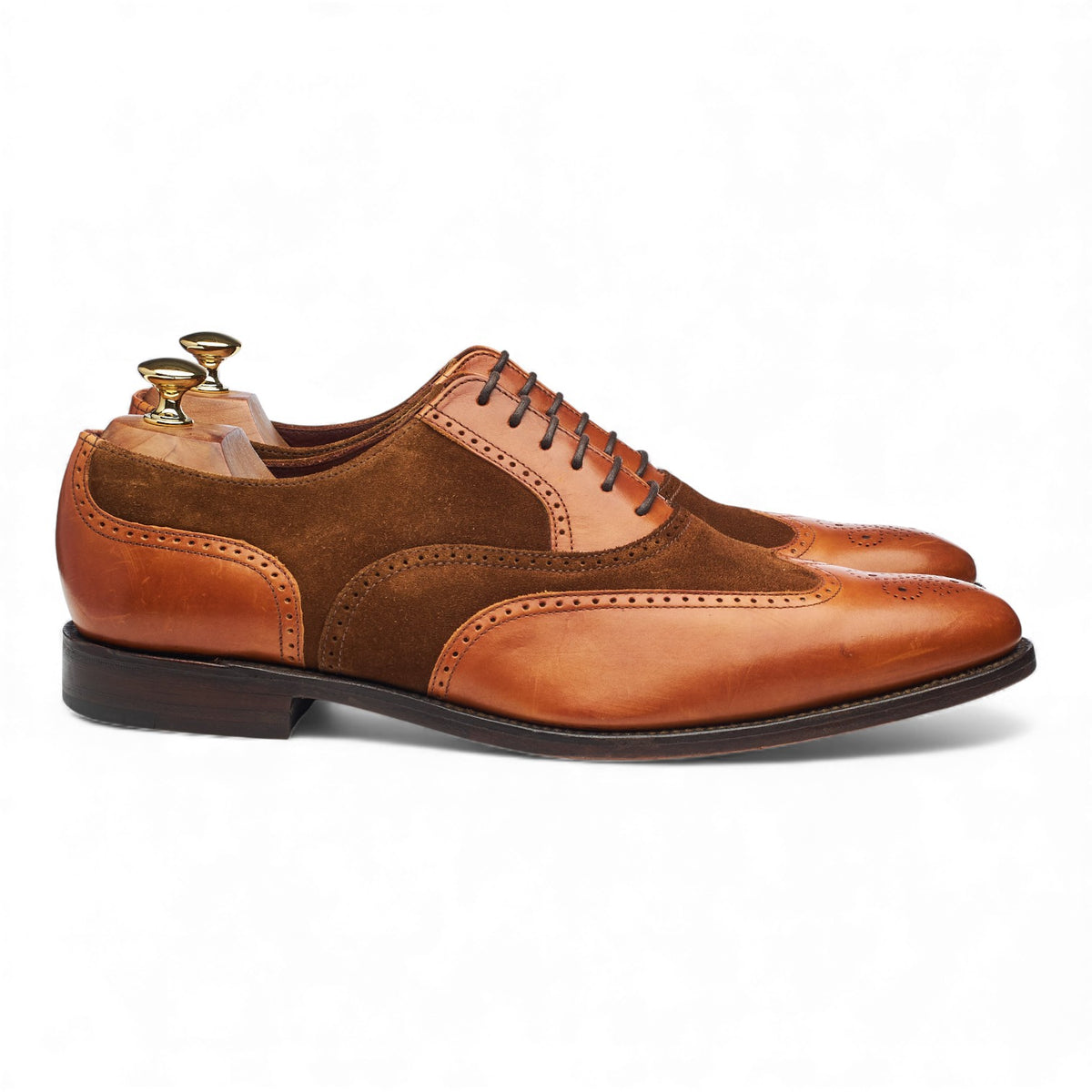 Charles Tyrwhitt 'Wolseley' Tan Brown Leather Suede Spectator Brogues UK 10 F