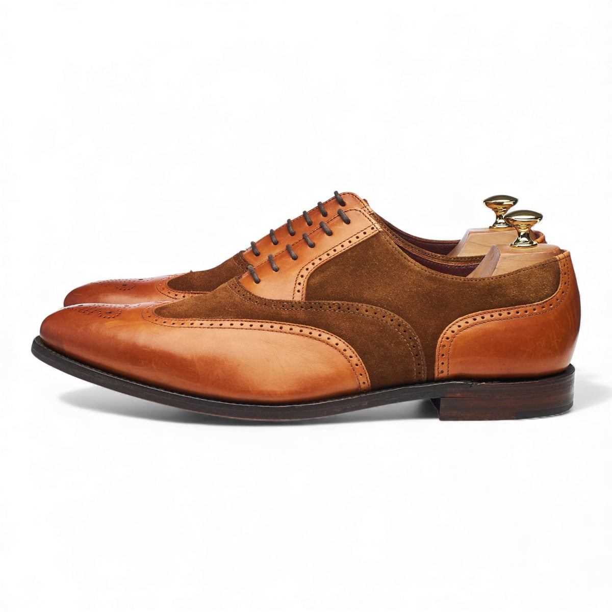 Charles Tyrwhitt 'Wolseley' Tan Brown Leather Suede Spectator Brogues UK 10 F