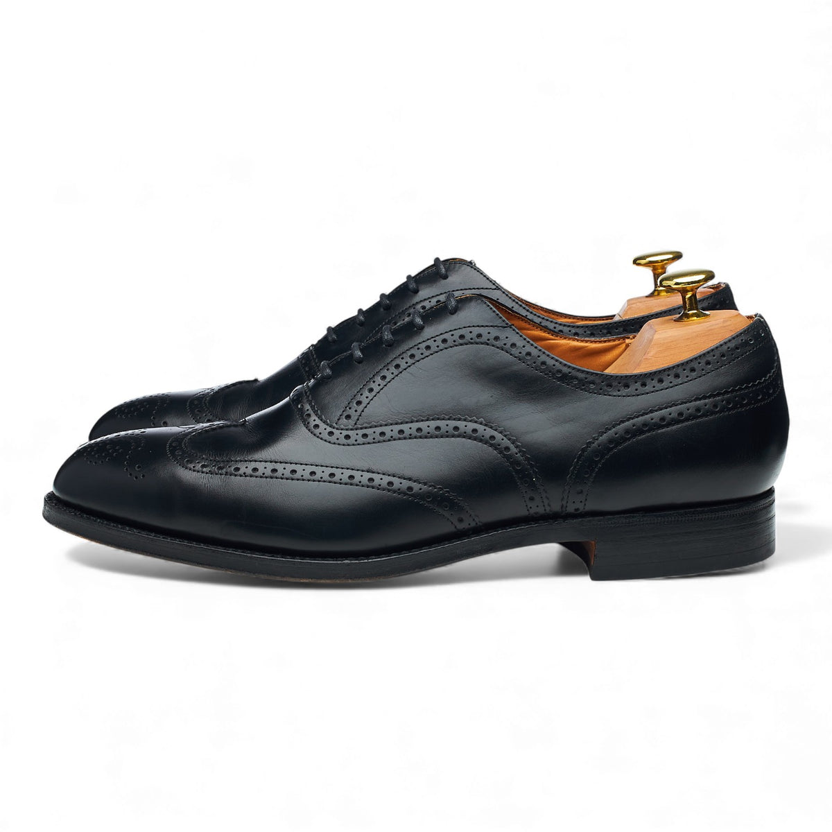 Black Leather Oxford Brogues UK 8.5 F