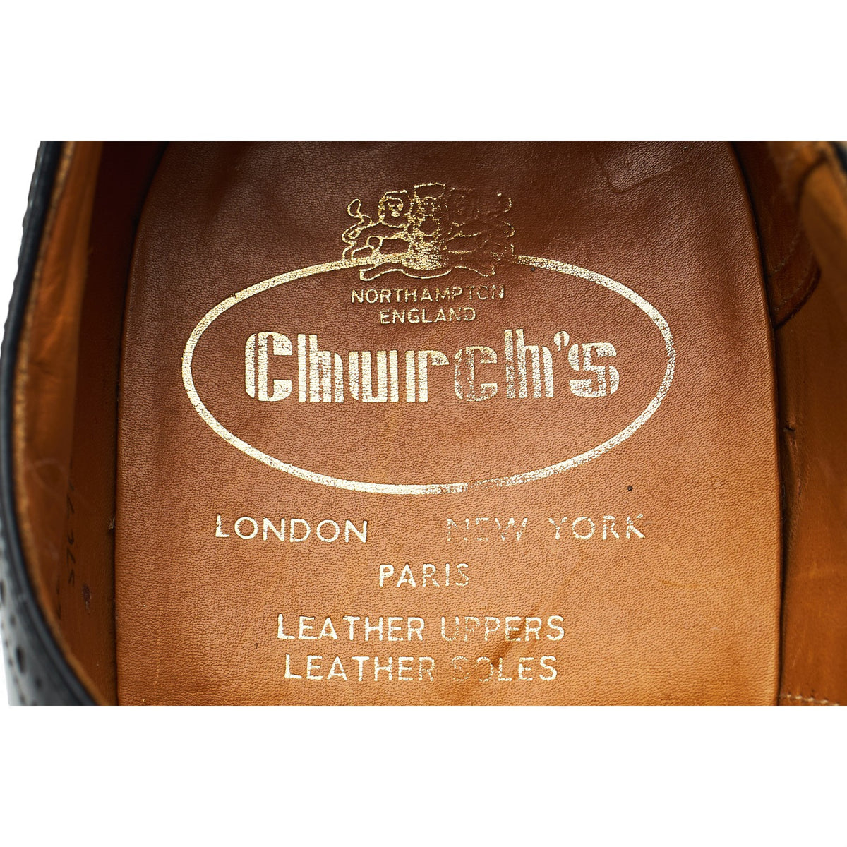 Black Leather Oxford Brogues UK 8.5 F