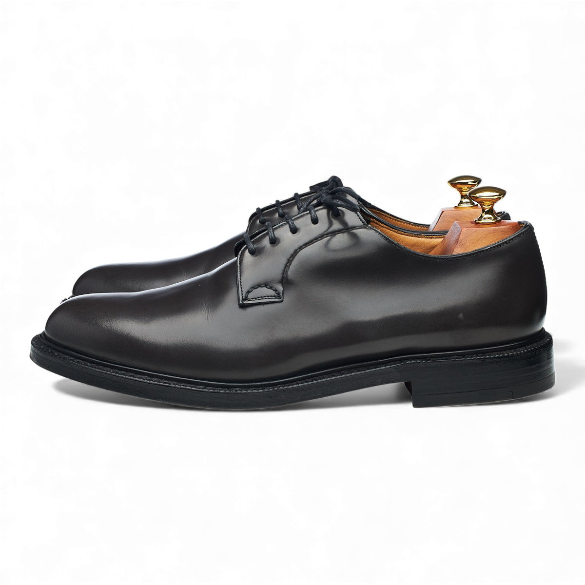 'Shannon' Dark Grey Leather Derby UK 9.5 F