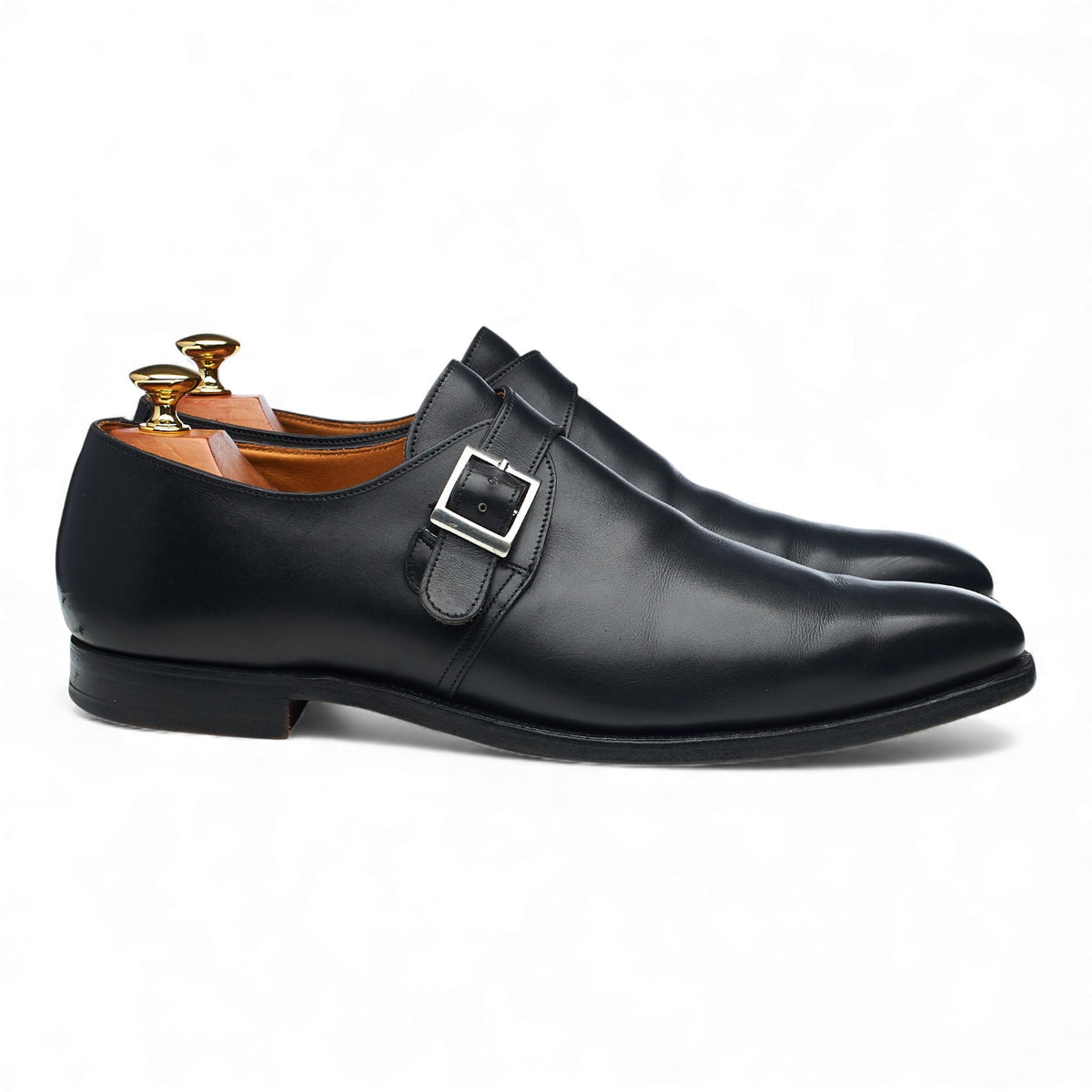 'Monkton' Black Leather Monk Strap UK 9 E