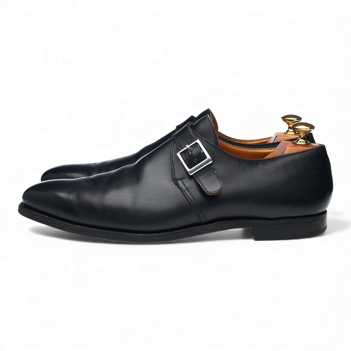 'Monkton' Black Leather Monk Strap UK 9 E