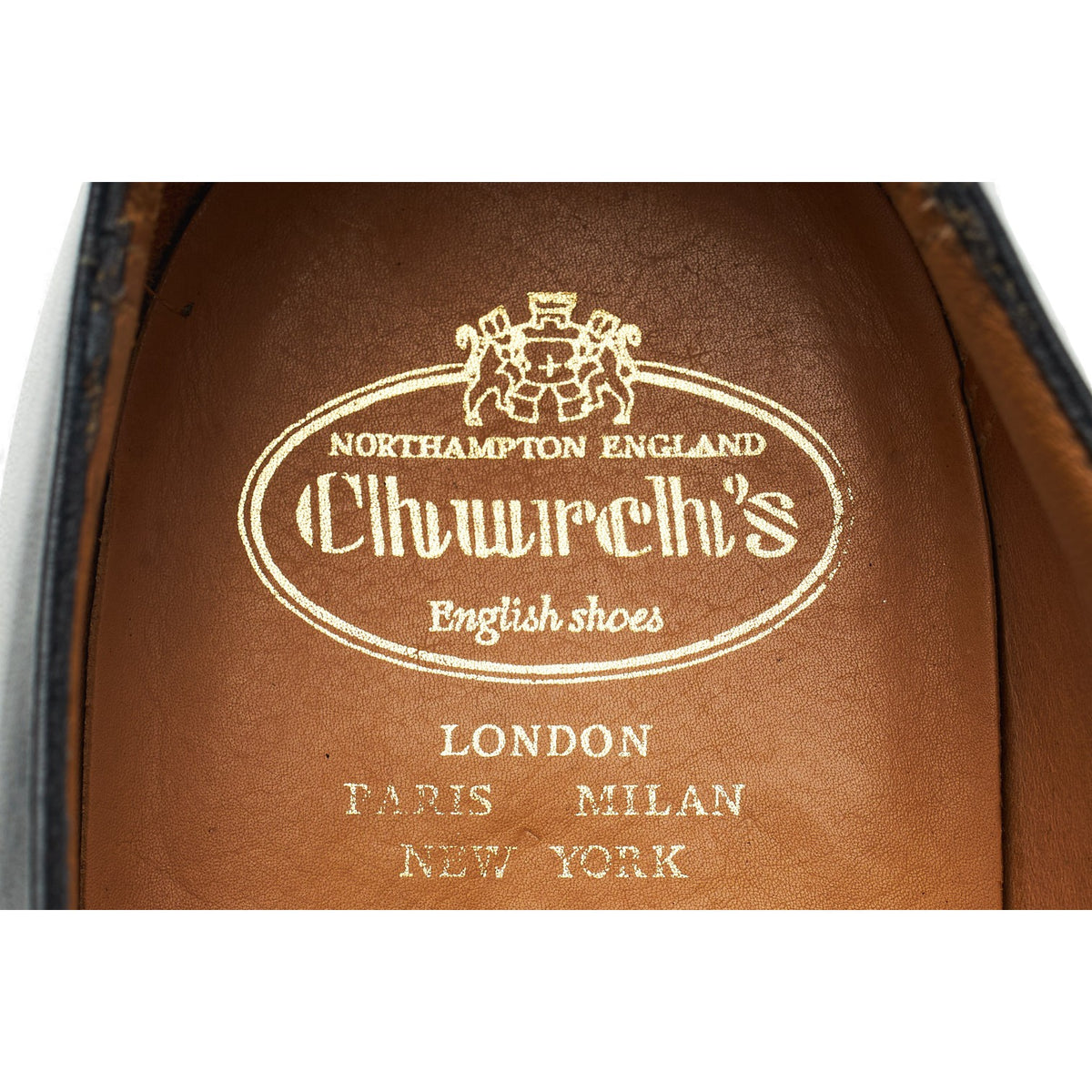 'Kingsthorpe' Black Leather Apron Derby UK 12 G