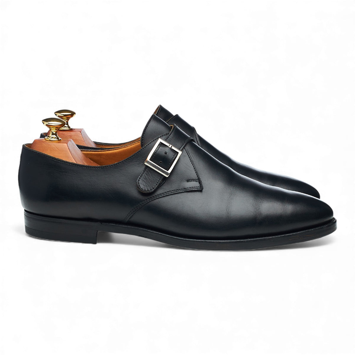 'Swindon' Black Leather Monk Strap UK 9 G