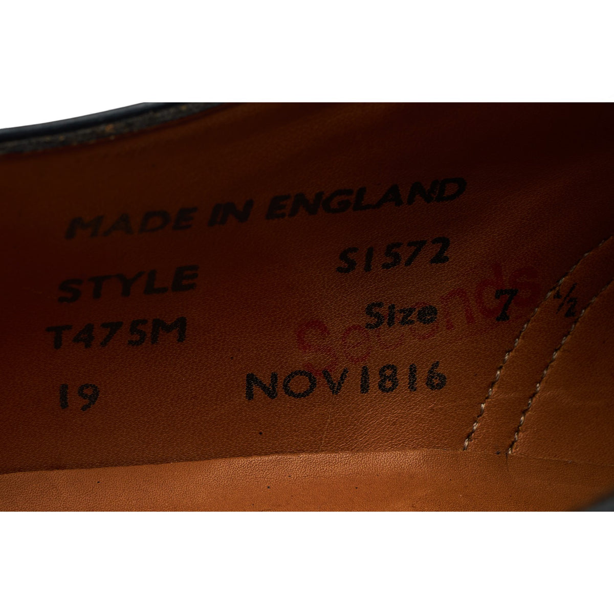 Black Leather Cap Toe Derby UK 7.5