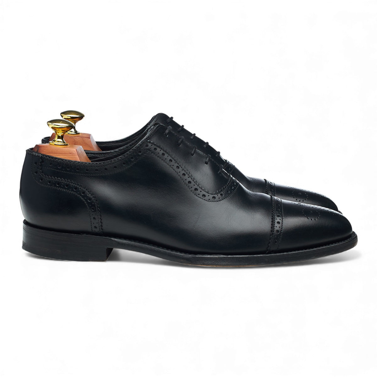 1880 'Strand' Black Leather Oxford Brogues UK 7 F