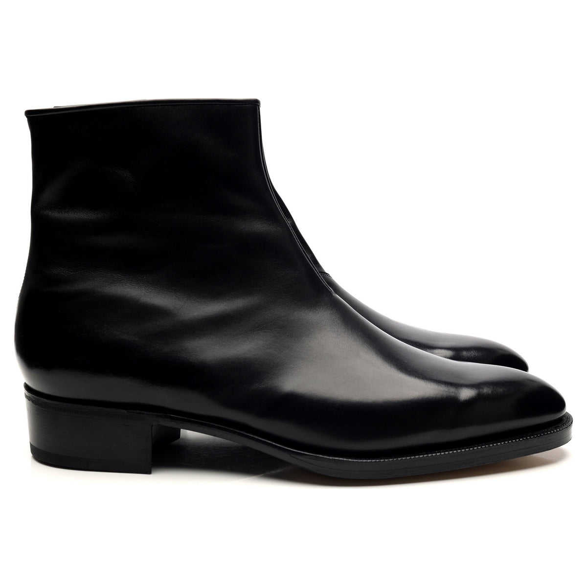 &#39;Freddi&#39; Black Leather Zip Up Boots UK 11 E