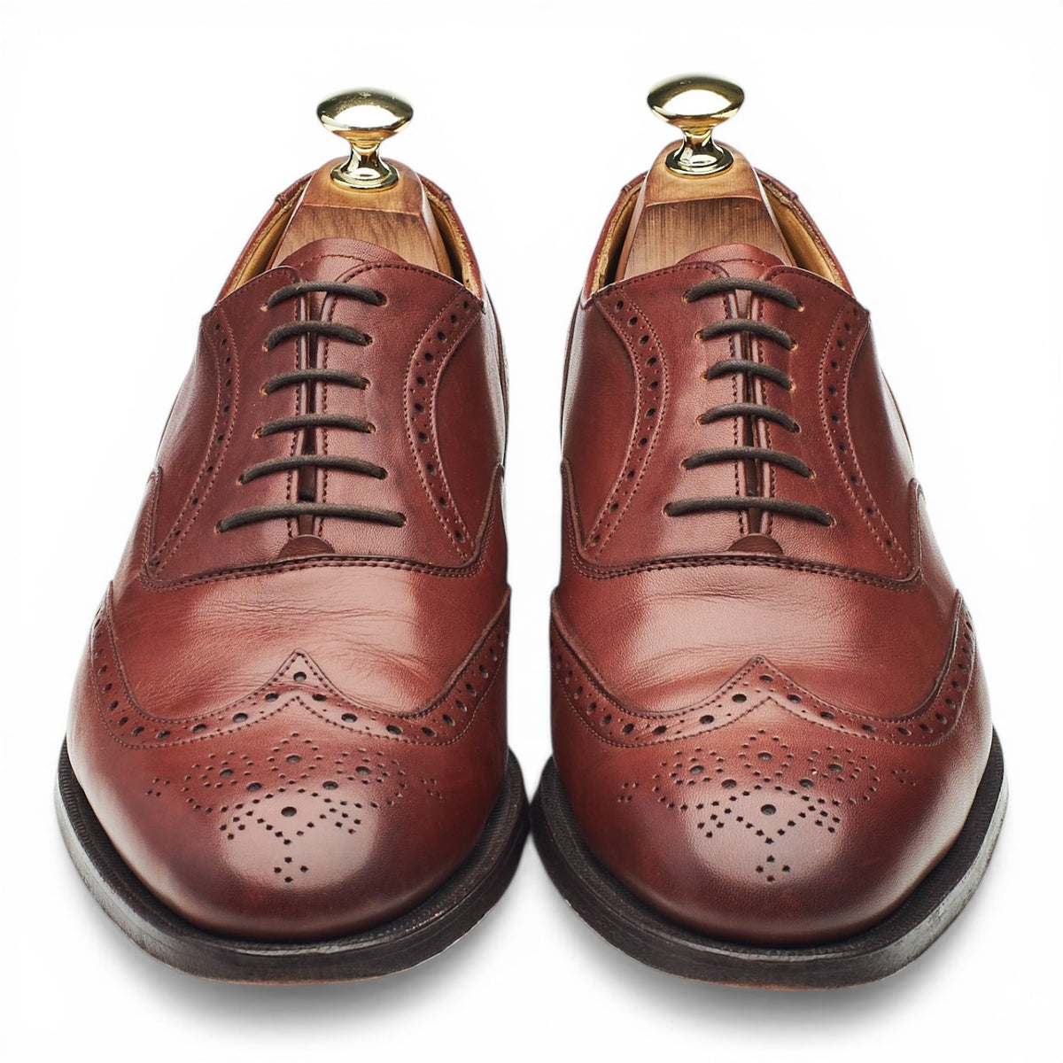 Tan Brown Leather Oxford Brogues UK 7.5 G
