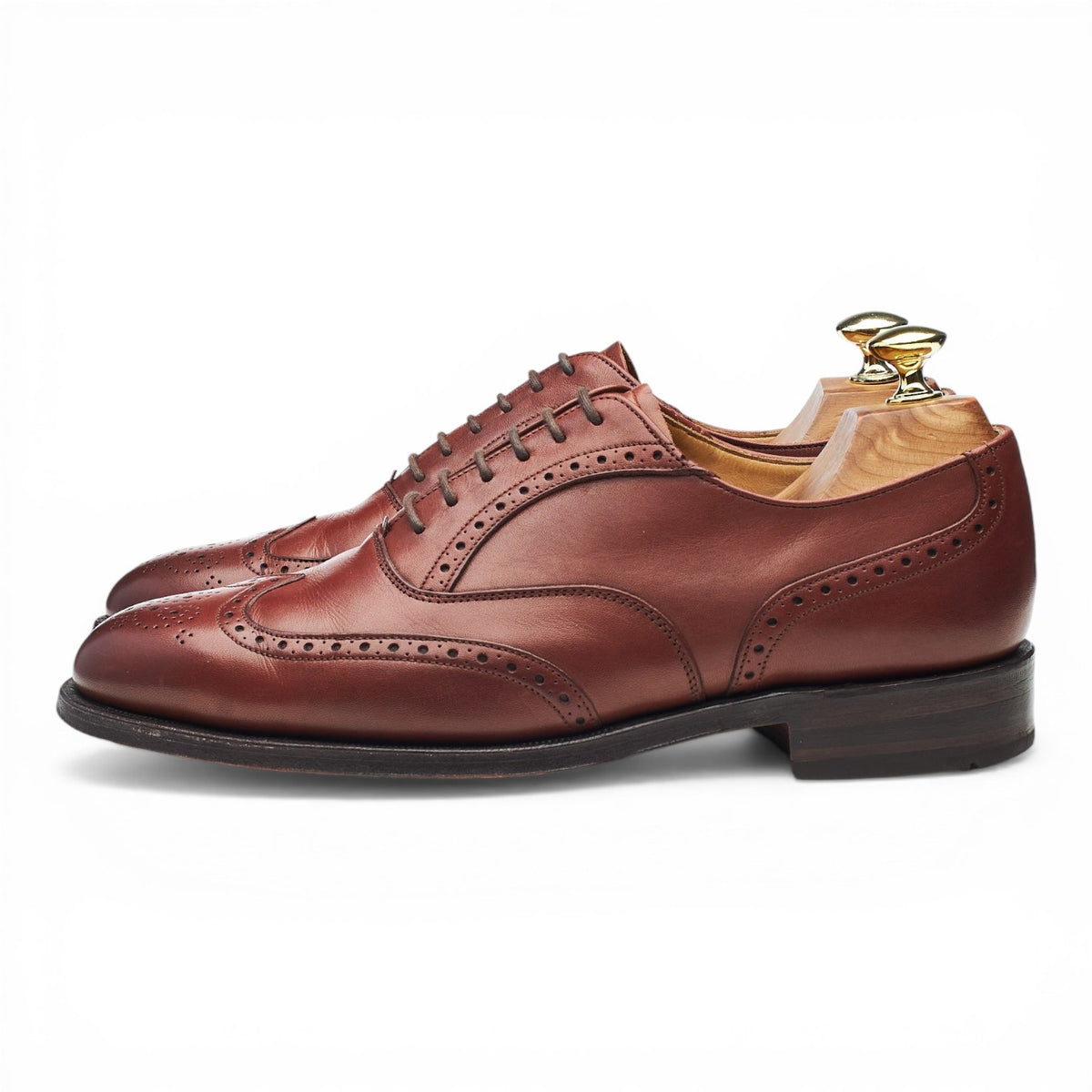 Tan Brown Leather Oxford Brogues UK 7.5 G