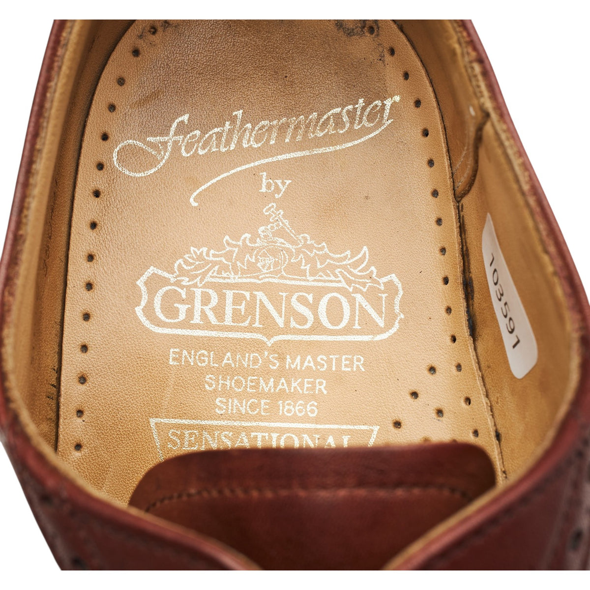 Tan Brown Leather Oxford Brogues UK 7.5 G