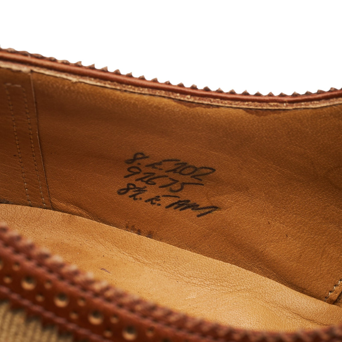 'Malvern' Tan Brown Leather Oxford Spectator Brogues UK 8 E