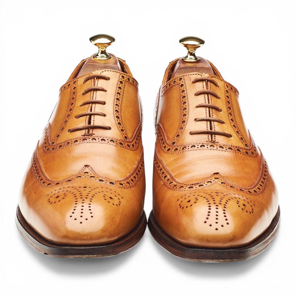 'Clifford' Tan Brown Leather Oxford Brogues UK 9 E