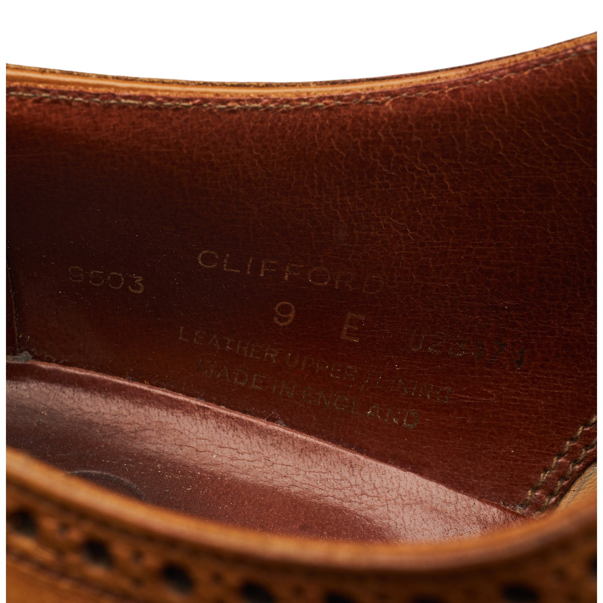 'Clifford' Tan Brown Leather Oxford Brogues UK 9 E