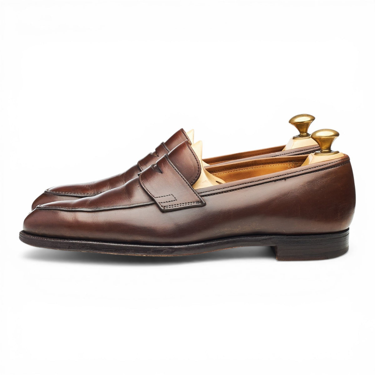 'Crawford' Dark Brown Leather Loafers UK 6 E