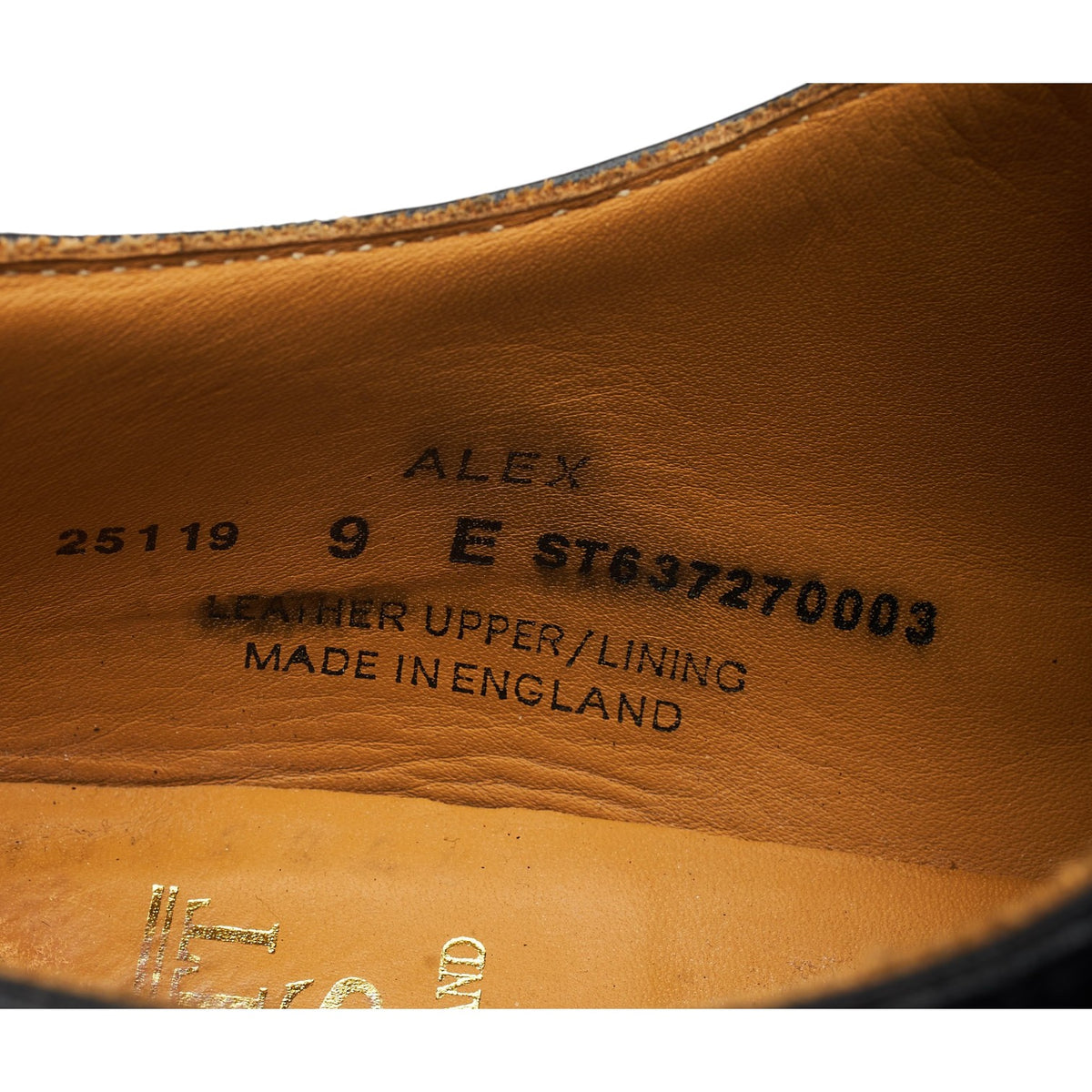 'Alex' Black Leather Wholecut Oxford UK 9 E