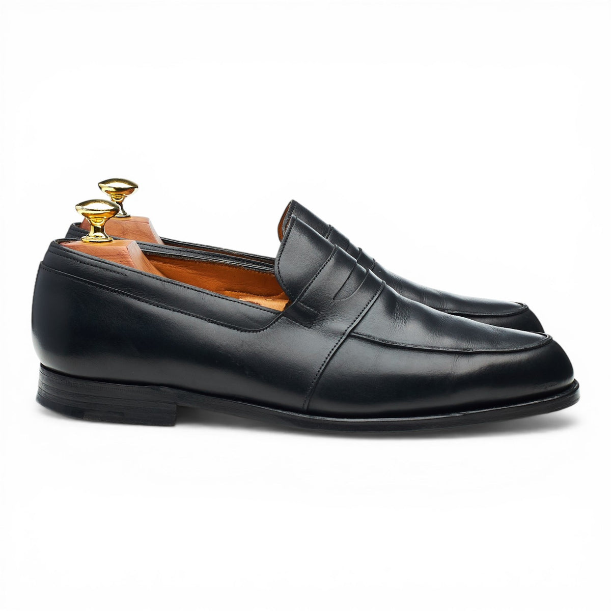 'Sandown' Black Leather Loafers UK 7.5 E