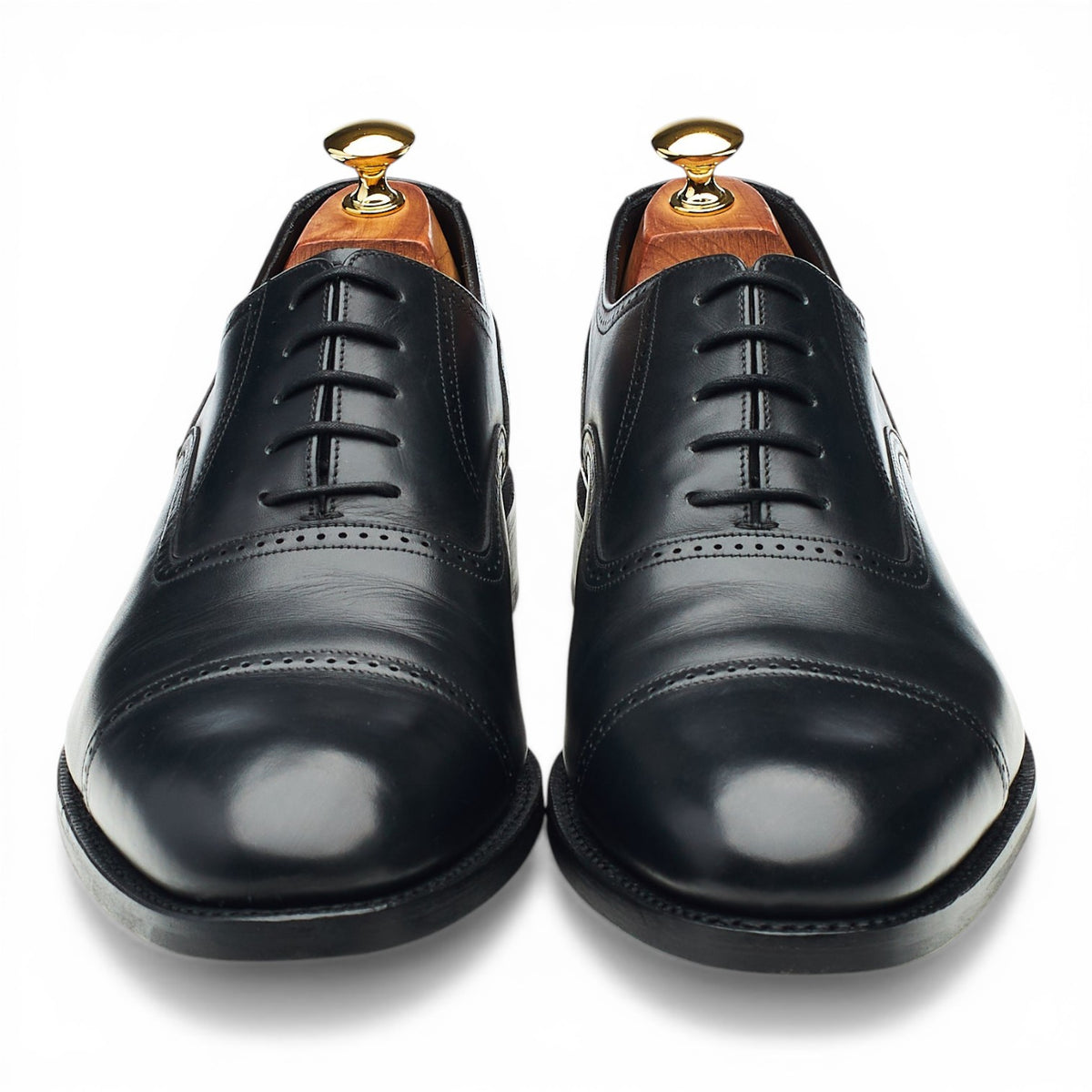 1880 'Ledbury' Black Leather Oxford Brogues UK 10 F
