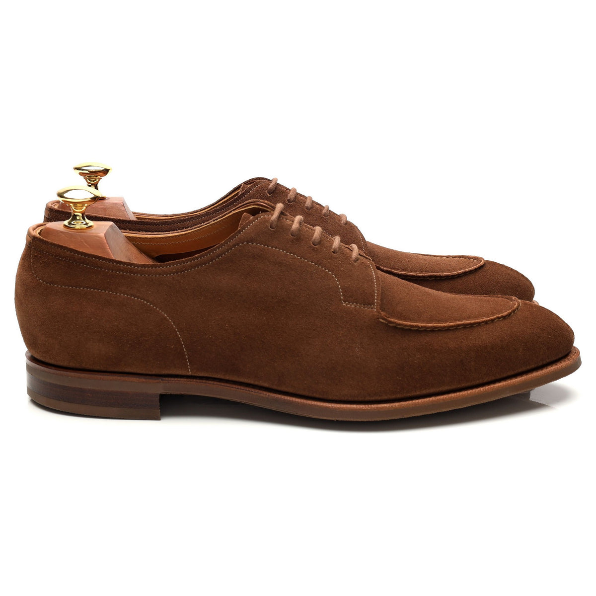 &#39;Dover&#39; Tan Brown Suede Split Toe Derby UK 9 E