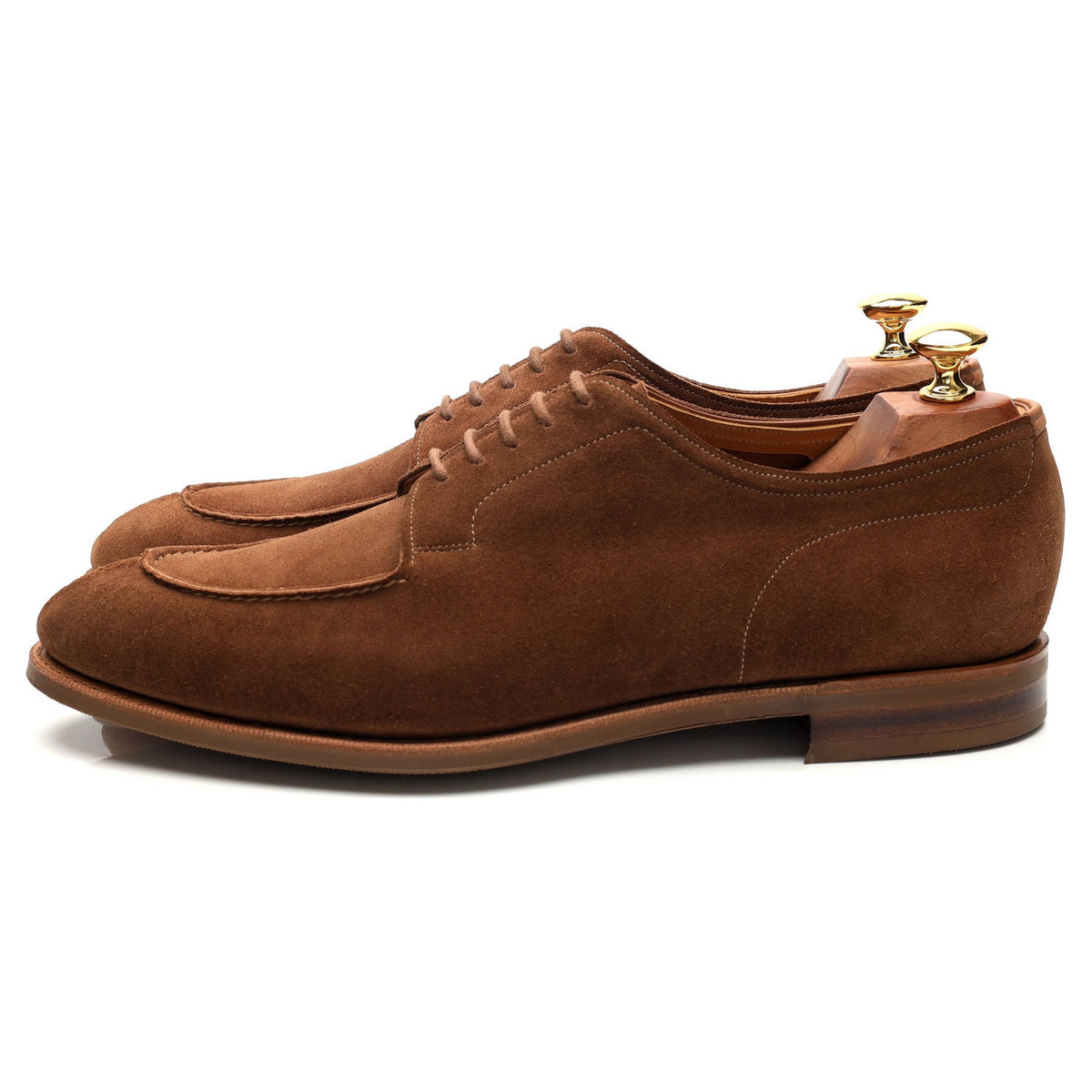 &#39;Dover&#39; Tan Brown Suede Split Toe Derby UK 9 E