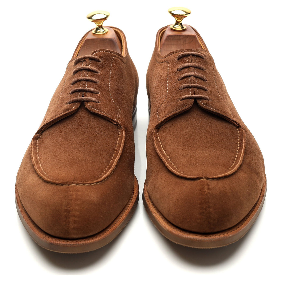 &#39;Dover&#39; Tan Brown Suede Split Toe Derby UK 9 E