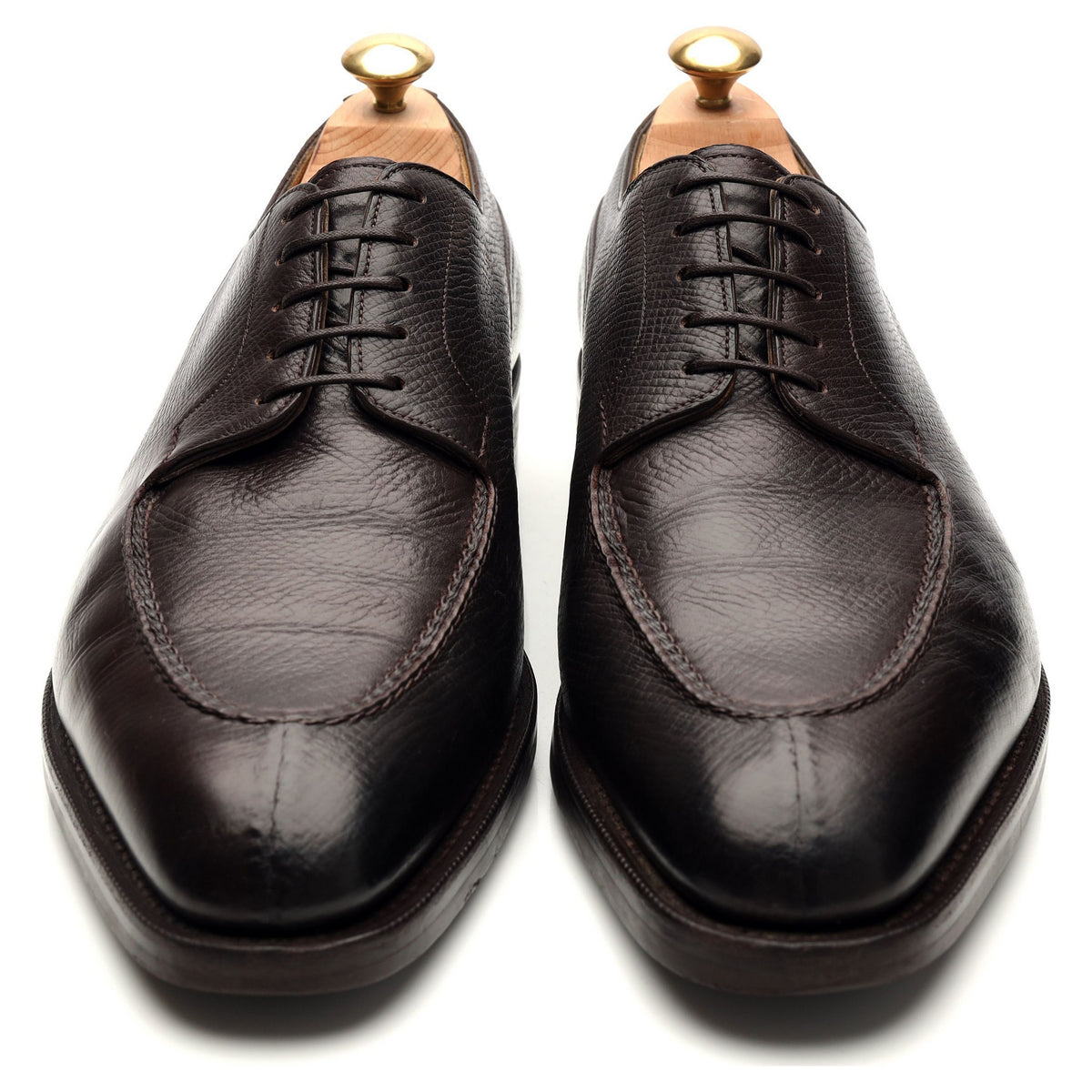 &#39;Dover&#39; Dark Brown Grain Leather Split Toe Derby UK 10 E