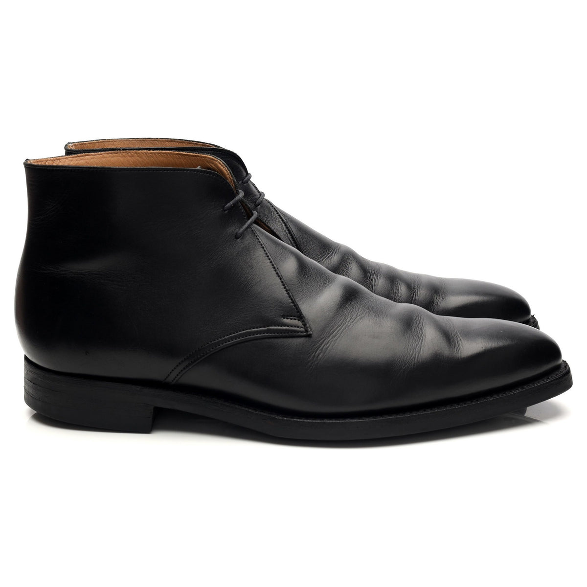 &#39;Tetbury&#39; Black Leather Chukka Boots UK 10 E