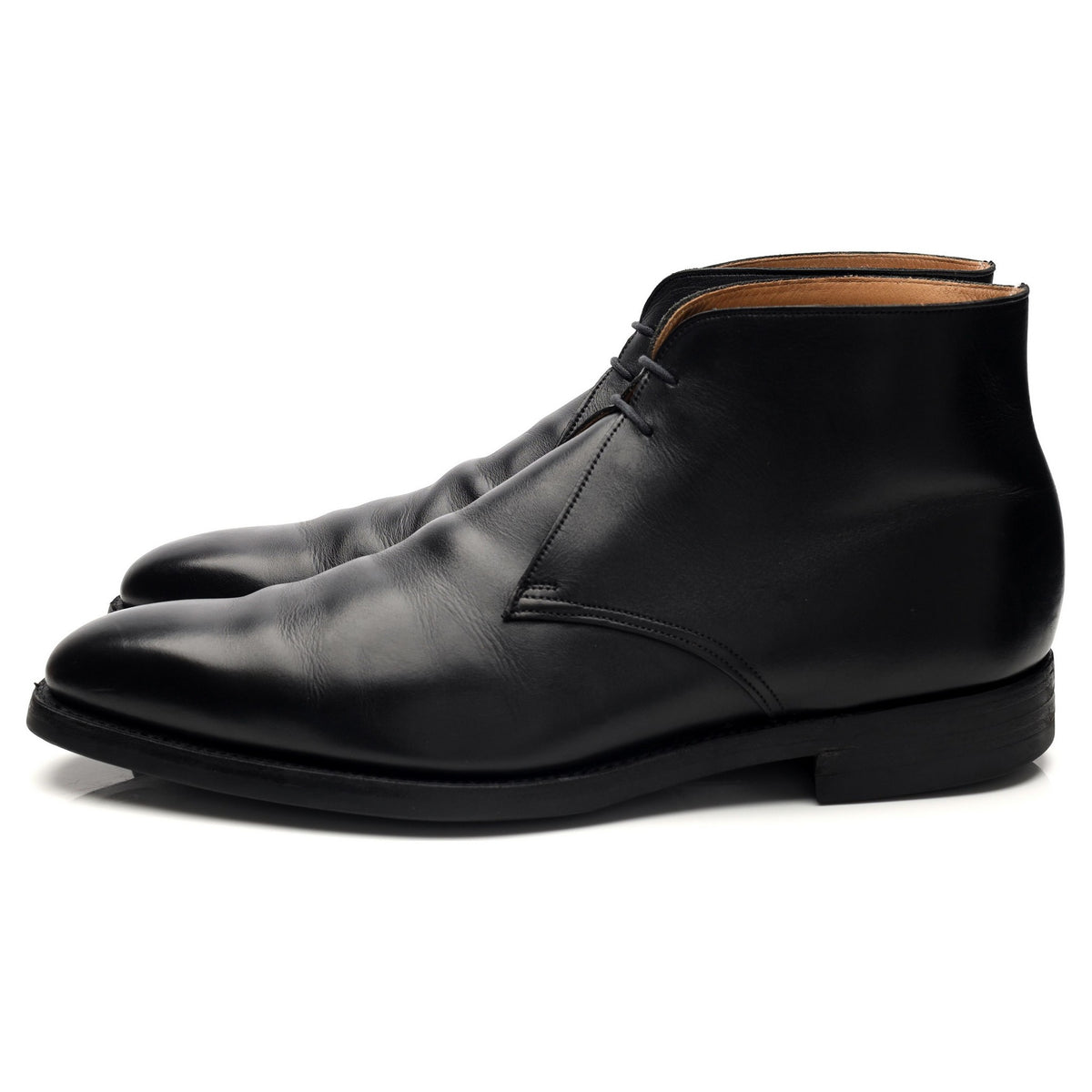 &#39;Tetbury&#39; Black Leather Chukka Boots UK 10 E