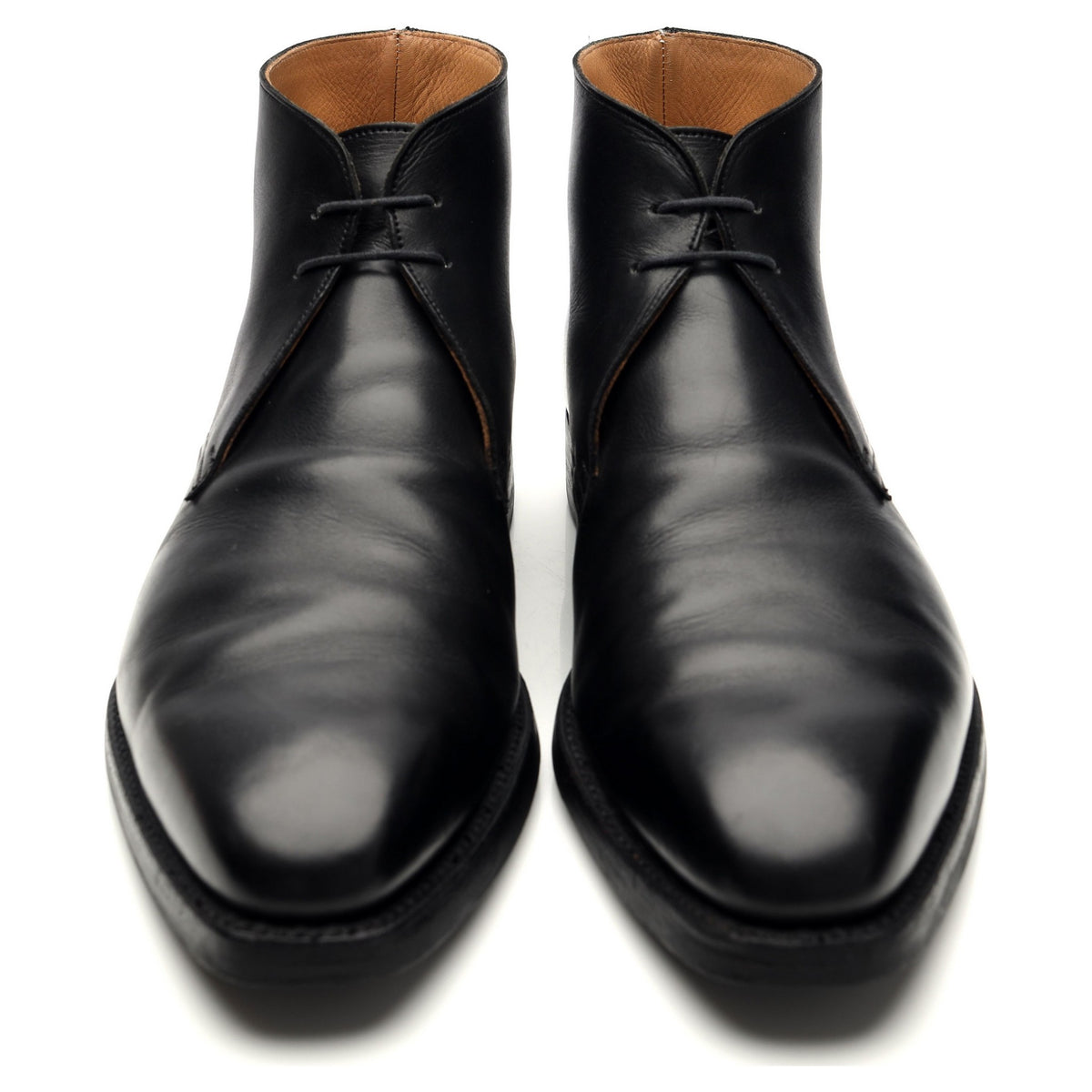 &#39;Tetbury&#39; Black Leather Chukka Boots UK 10 E