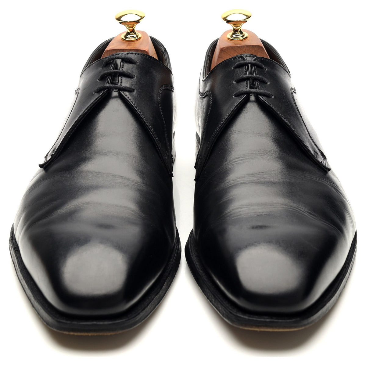 &#39;Mansfield&#39; Black Leather Derby UK 10.5 E