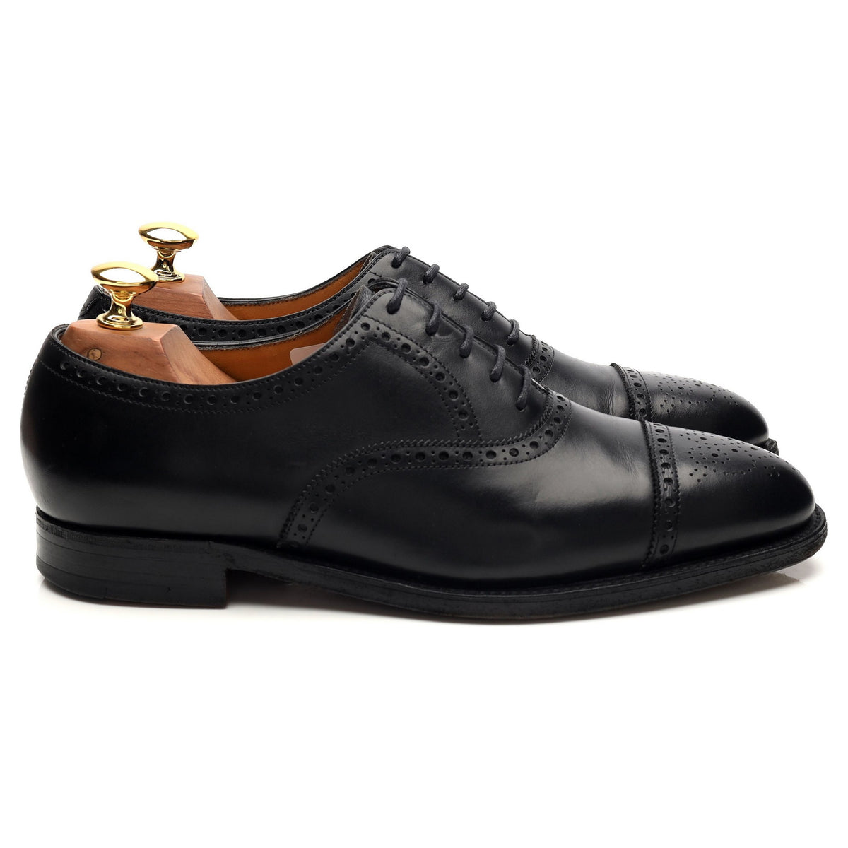 &#39;Seymour&#39; Black Leather Oxford Brogues UK 6 E