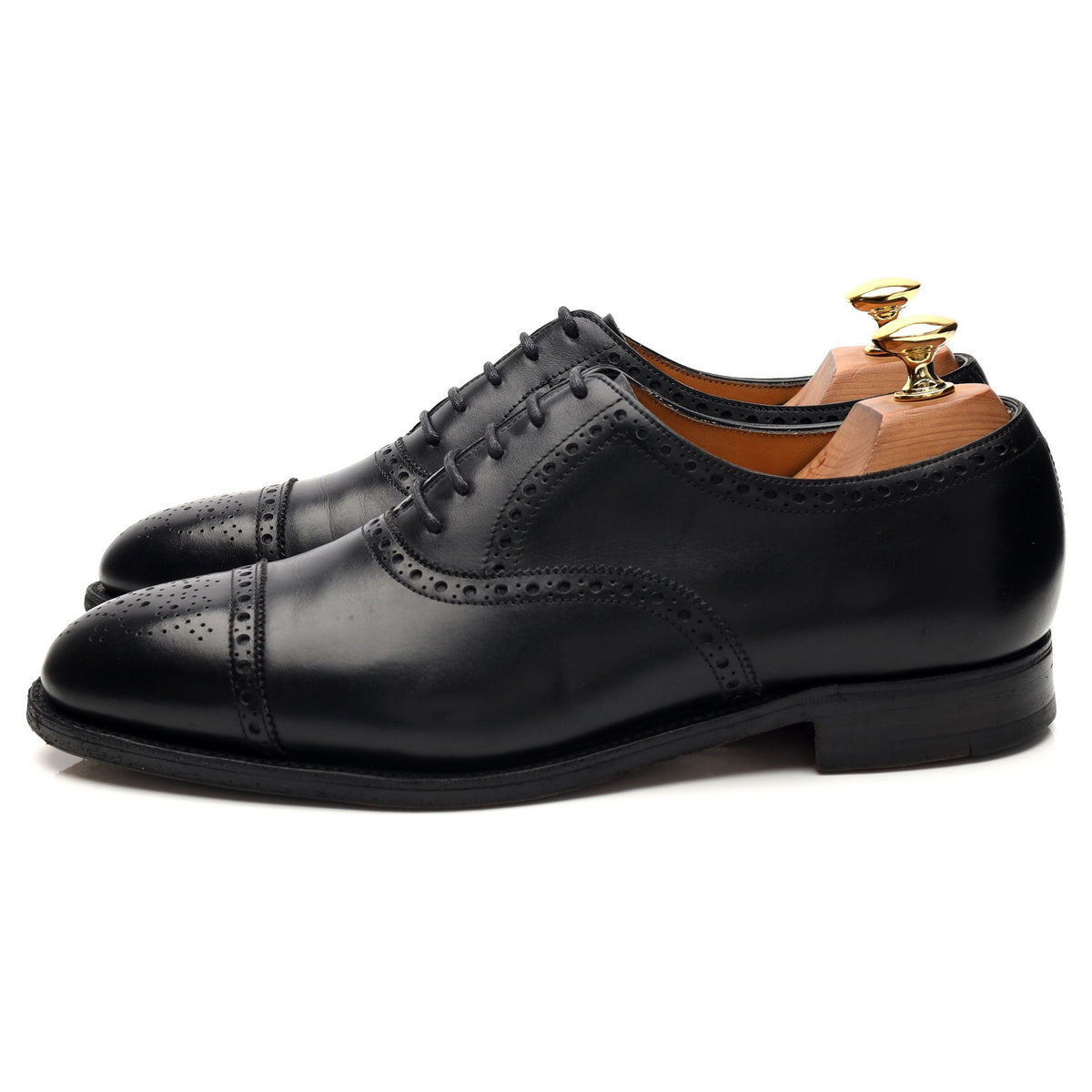 &#39;Seymour&#39; Black Leather Oxford Brogues UK 6 E