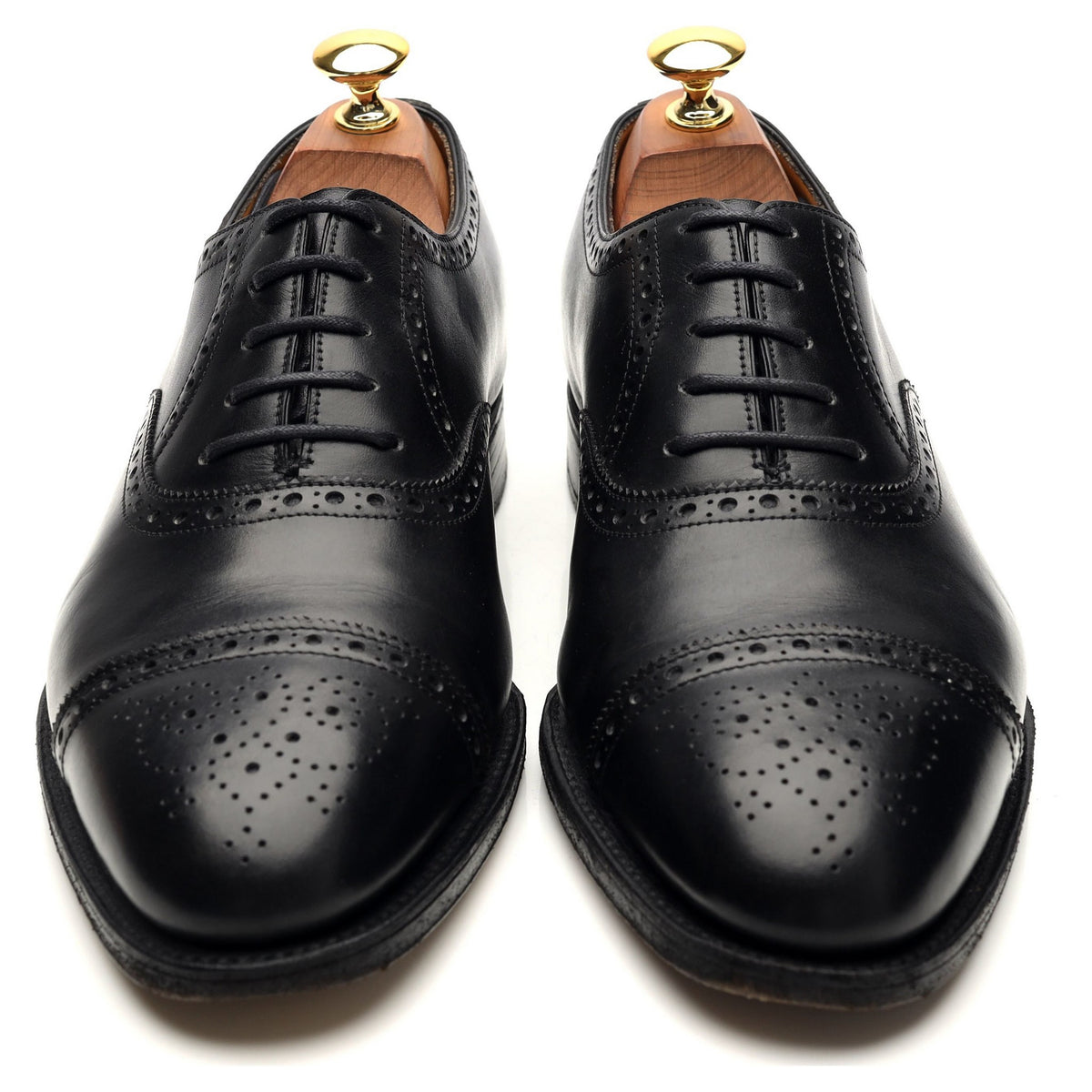 &#39;Seymour&#39; Black Leather Oxford Brogues UK 6 E